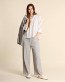 Pantaloni  in cotone goffrato e rigato