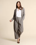 Pantaloni in cotone rigato e goffrato