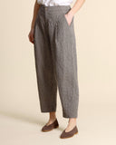 Pantaloni in cotone rigato e goffrato