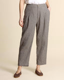 Pantaloni in cotone rigato e goffrato