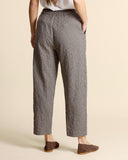 Pantaloni in cotone rigato e goffrato