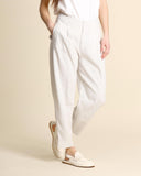 Pantaloni in lino e viscosa