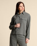 Giacca camicia in lino e viscosa