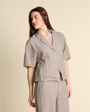 Giacca in lino e viscosa