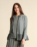 Camicia in jersey di modal e georgette di viscosa