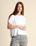 T-Shirt aus Leinenjersey und Viskose-Georgette