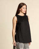 Top in jersey di lino