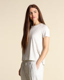 T shirt in jersey di lino