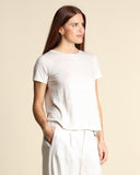 T shirt in jersey di lino