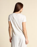 T shirt in jersey di lino