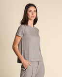 T shirt in jersey di lino
