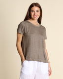 T shirt in jersey di lino
