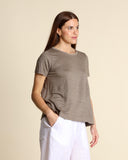 T shirt in jersey di lino