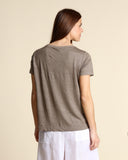 T shirt in jersey di lino