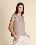 T shirt in jersey di lino