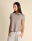 T shirt in jersey di lino
