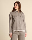Giacca camicia in cotone e lyocell