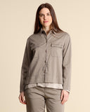 Giacca camicia in cotone e lyocell