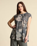 Blusa in georgette di viscosa stampata