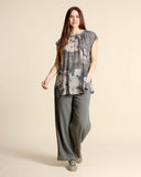 Blusa in georgette di viscosa stampata