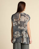 Blusa in georgette di viscosa stampata