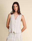 Gilet in lino e cupro