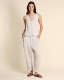 Gilet in lino e cupro