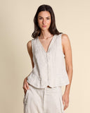 Gilet in lino e cupro
