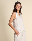 Gilet in lino e cupro
