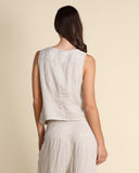 Gilet in lino e cupro
