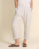 Pantaloni in lino e cupro