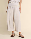 Pantaloni ampi in viscosa e seta