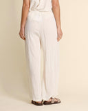 Pantaloni in lino seersucker e viscosa