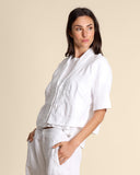 Giacca kimono goffrata jacquard