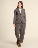 Pantaloni in cotone, lino, viscosa e lana
