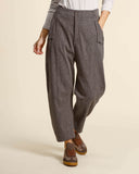 Pantaloni in cotone, lino, viscosa e lana