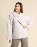 Caban in maglia di lana cotta