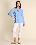 Pantaloni slim in popeline di misto cotone