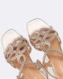 Sandali con tacco in pelle intrecciata