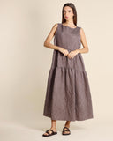 Abito lungo in lino e viscosa