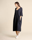 Abito in cotone goffrato