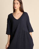 Abito in cotone goffrato