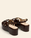 Sandali in pelle con zeppa