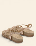 Sandali in camoscio con strass