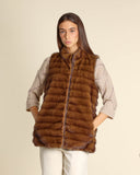 Gilet in tessuto effetto pelliccia
