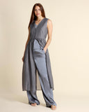 Gilet lungo in georgette