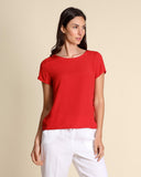 Blusa in crepe di misto seta
