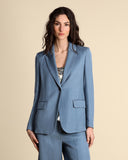 Giacca in twill di viscosa e lino