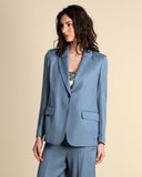 Giacca in twill di viscosa e lino