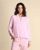 Silk blend crepe shirt
